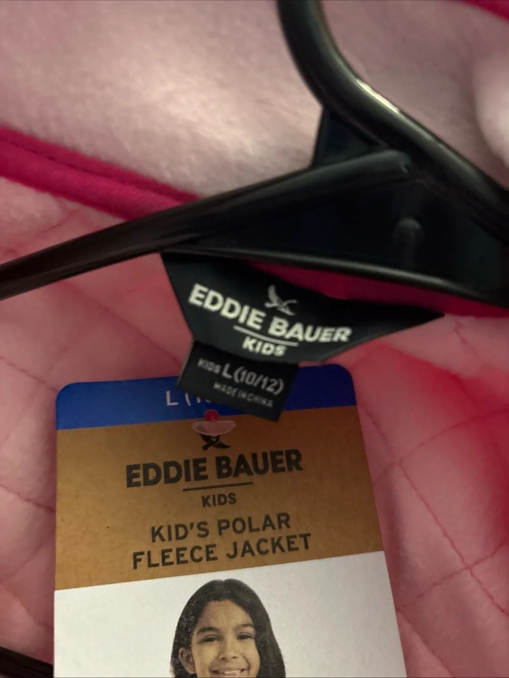 Eddie Bauer Girls Pink Two-Tone Fleece Jacket